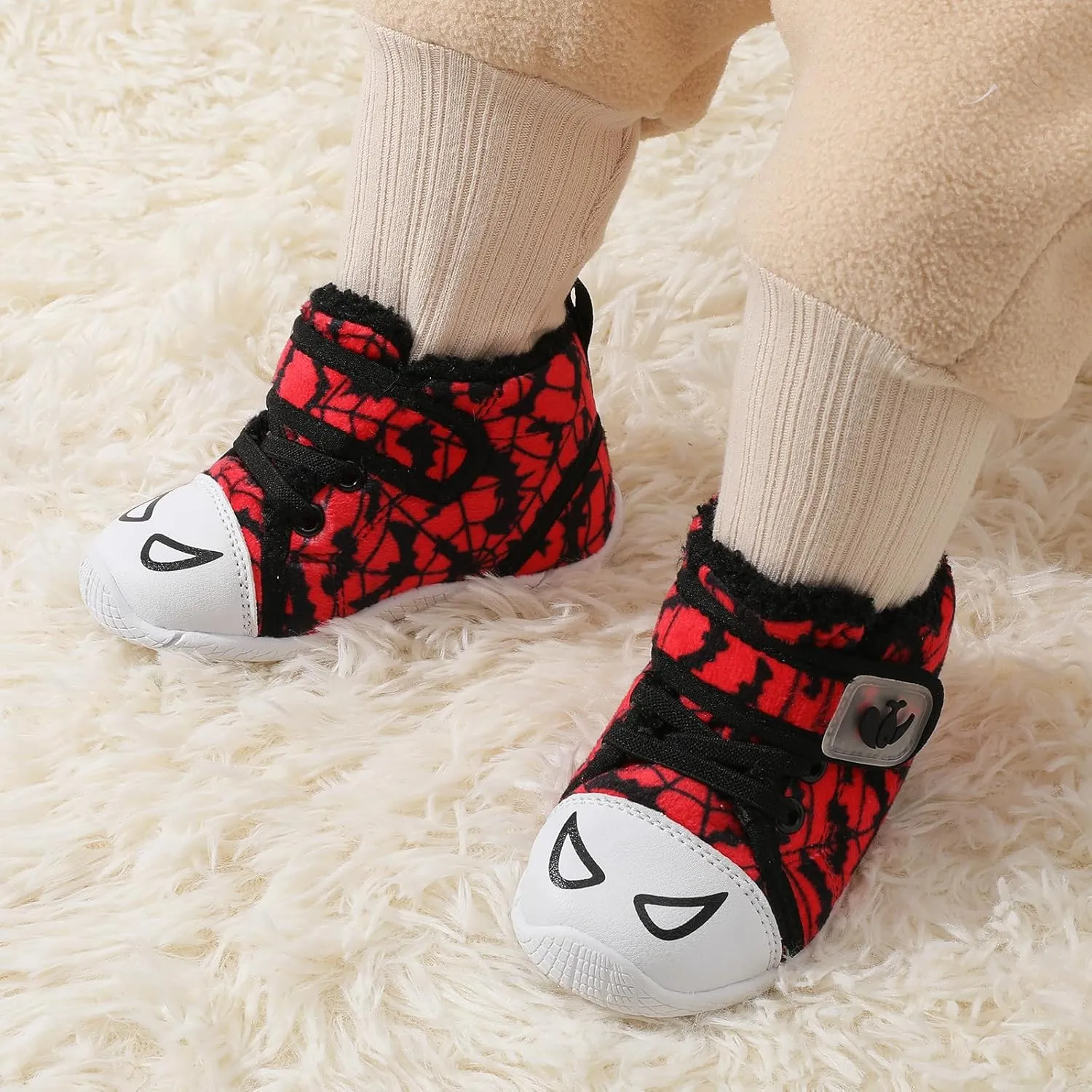 FEETCITY Baby Boots Boys Girls Infant Slippers Cozy Fleece Boots First Walking Shoes Warm Socks Newborn Crib Shoes