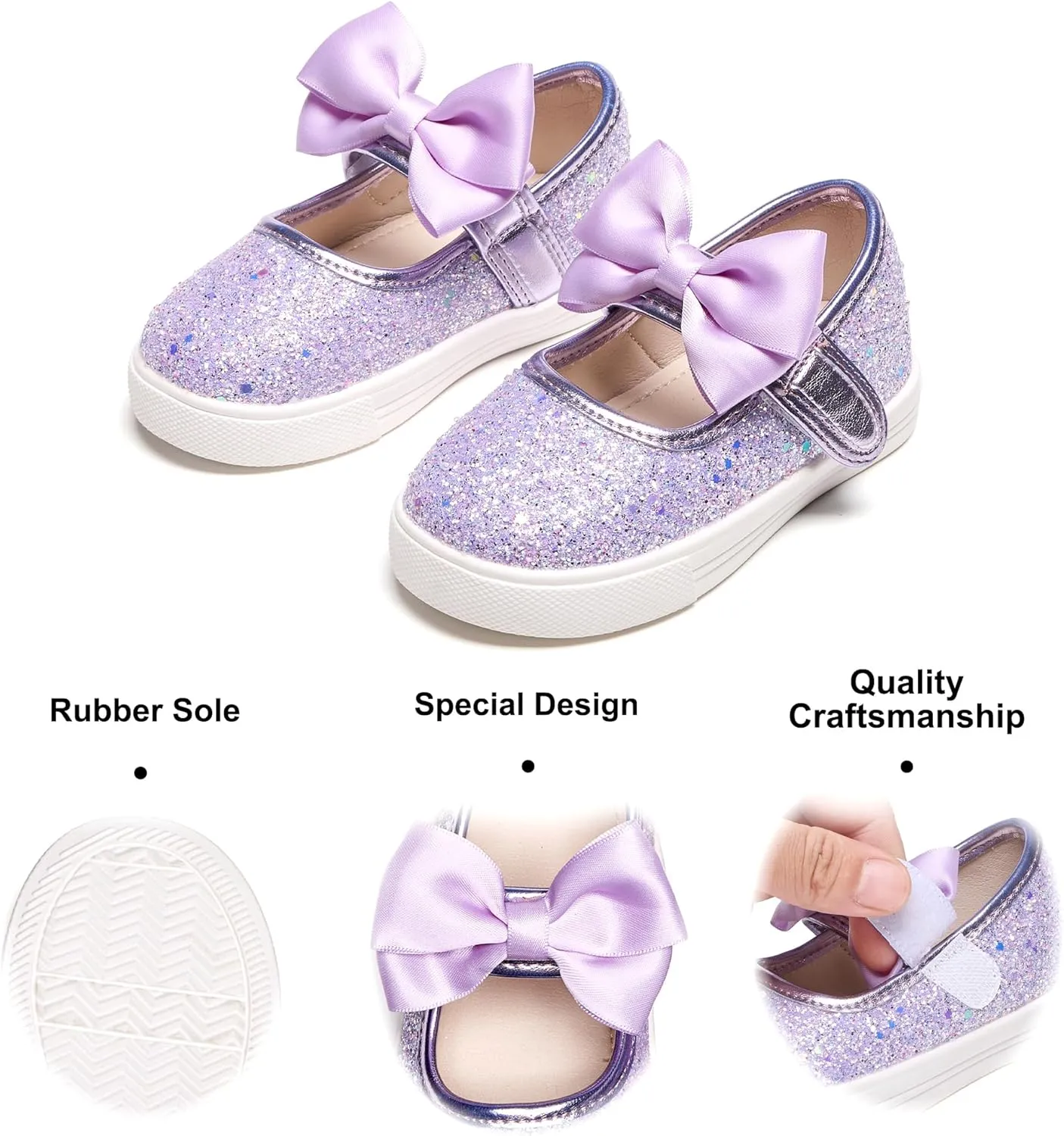 Felix & Flora Toddler/Little Kid Girls Running Shoes Glitter Sneakers Princess Fashion Casual Sports Shoes