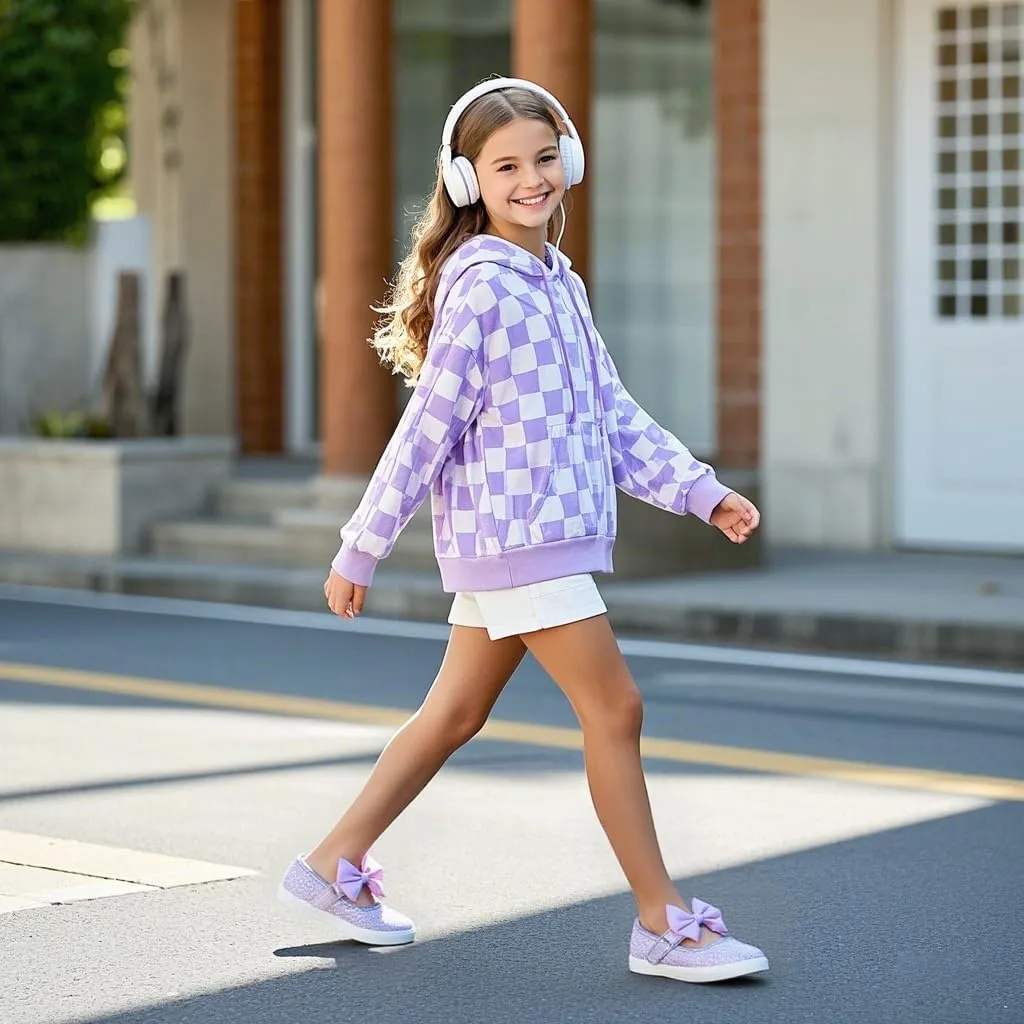 Felix & Flora Toddler/Little Kid Girls Running Shoes Glitter Sneakers Princess Fashion Casual Sports Shoes