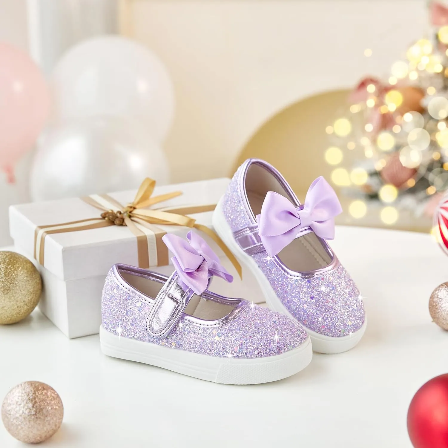 Felix & Flora Toddler/Little Kid Girls Running Shoes Glitter Sneakers Princess Fashion Casual Sports Shoes