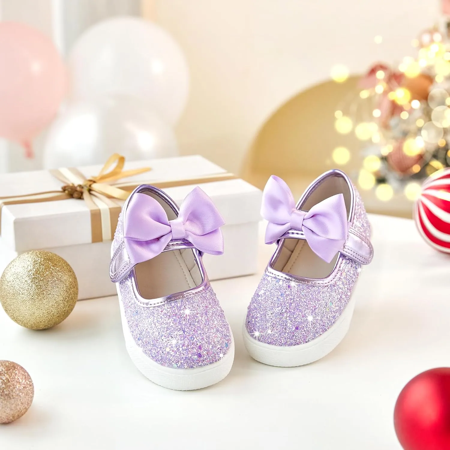Felix & Flora Toddler/Little Kid Girls Running Shoes Glitter Sneakers Princess Fashion Casual Sports Shoes