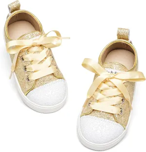 Felix & Flora Toddler/Little Kid Girls Running Shoes Sports Sneakers Princess Casual Glitter Shoes.