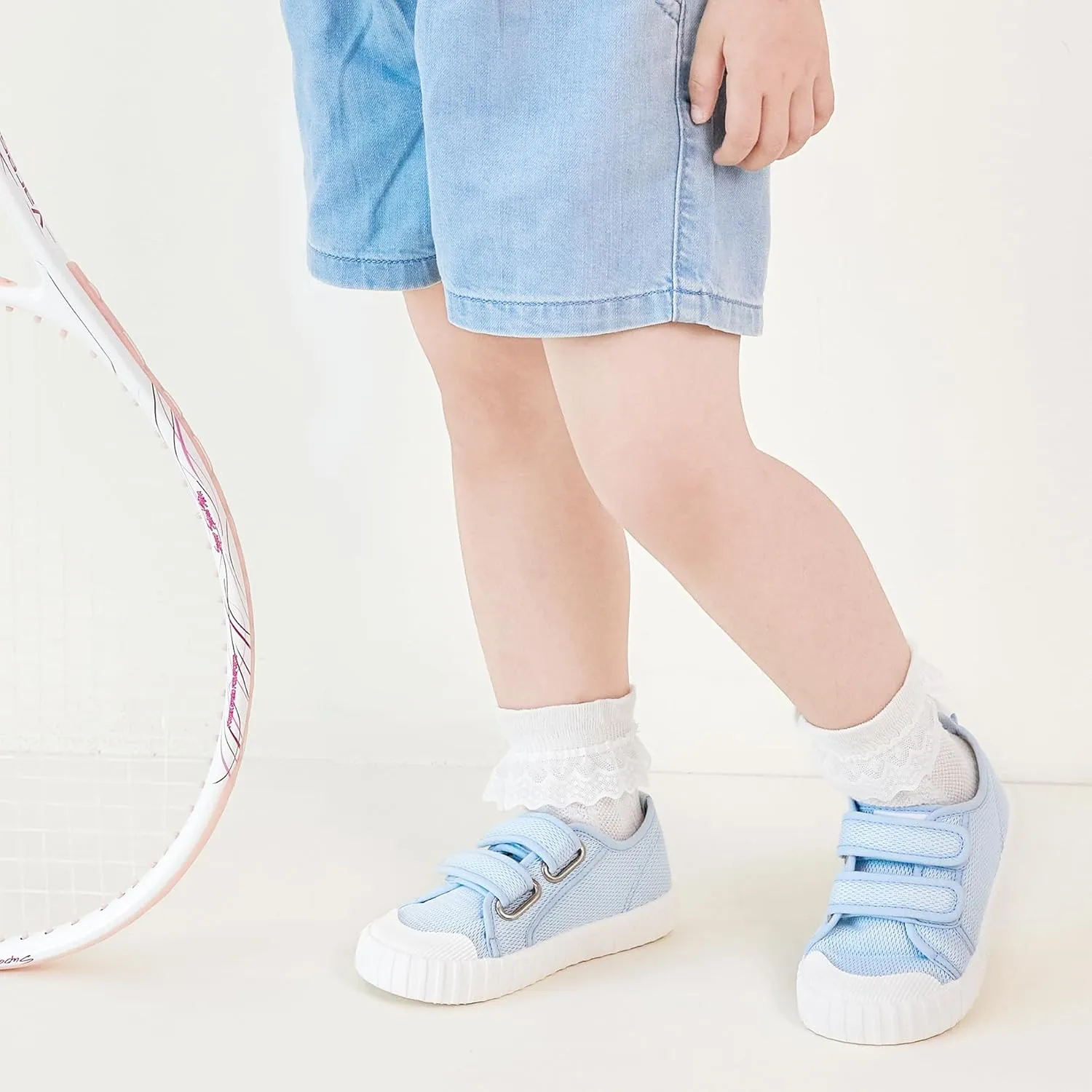 Felix & Flora Toddler/Little Kid Girls Running Shoes Sports Sneakers Princess Casual Glitter Shoes.