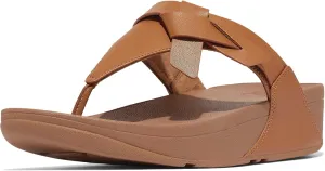 FitFlop Women's Lulu Folded-Knot Leather Toe-Post Sandals Wedge