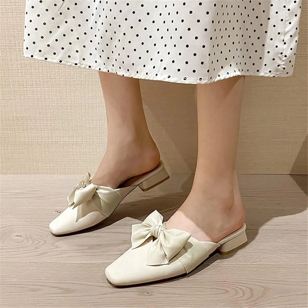 Flat Mules for Women Slip On Mules and Slides Closed Toe Backless Loafers Slippers Womens Mule Shoes Comforable Mule Heels Sandals