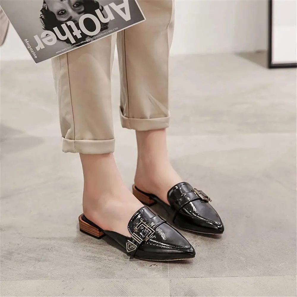 Flat Mules for Women Slip On Mules and Slides Closed Toe Backless Loafers Slippers Womens Mule Shoes Comforable Mule Heels Sandals