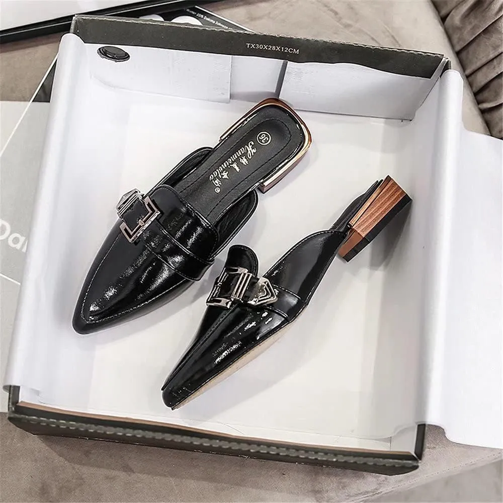 Flat Mules for Women Slip On Mules and Slides Closed Toe Backless Loafers Slippers Womens Mule Shoes Comforable Mule Heels Sandals
