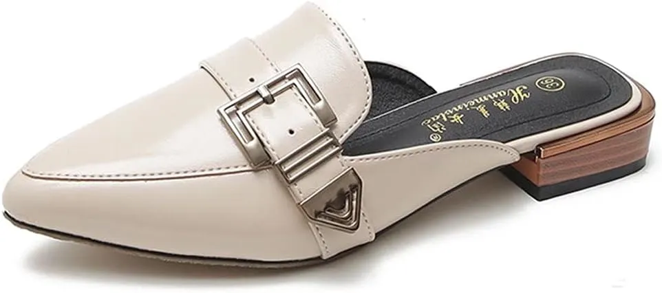 Flat Mules for Women Slip On Mules and Slides Closed Toe Backless Loafers Slippers Womens Mule Shoes Comforable Mule Heels Sandals