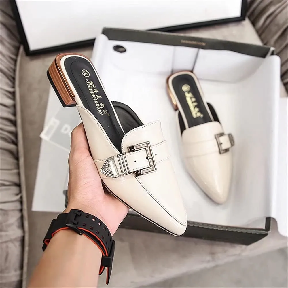Flat Mules for Women Slip On Mules and Slides Closed Toe Backless Loafers Slippers Womens Mule Shoes Comforable Mule Heels Sandals