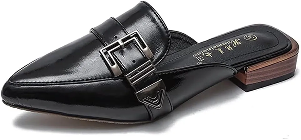 Flat Mules for Women Slip On Mules and Slides Closed Toe Backless Loafers Slippers Womens Mule Shoes Comforable Mule Heels Sandals
