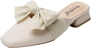 Flat Mules for Women Slip On Mules and Slides Closed Toe Backless Loafers Slippers Womens Mule Shoes Comforable Mule Heels Sandals