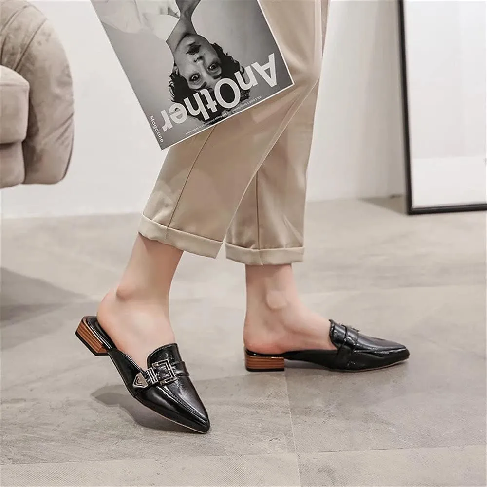 Flat Mules for Women Slip On Mules and Slides Closed Toe Backless Loafers Slippers Womens Mule Shoes Comforable Mule Heels Sandals