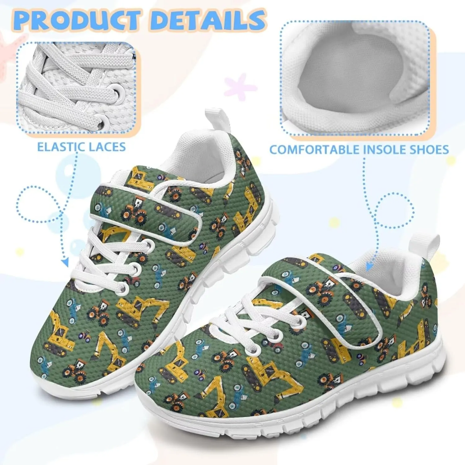 Forchrinse Capybara Print Kids Sneakers for Boys Girls Carton Running Tennis Shoes Sport Toddler Walking Sneakers Causal School Shoes Gift Birthday