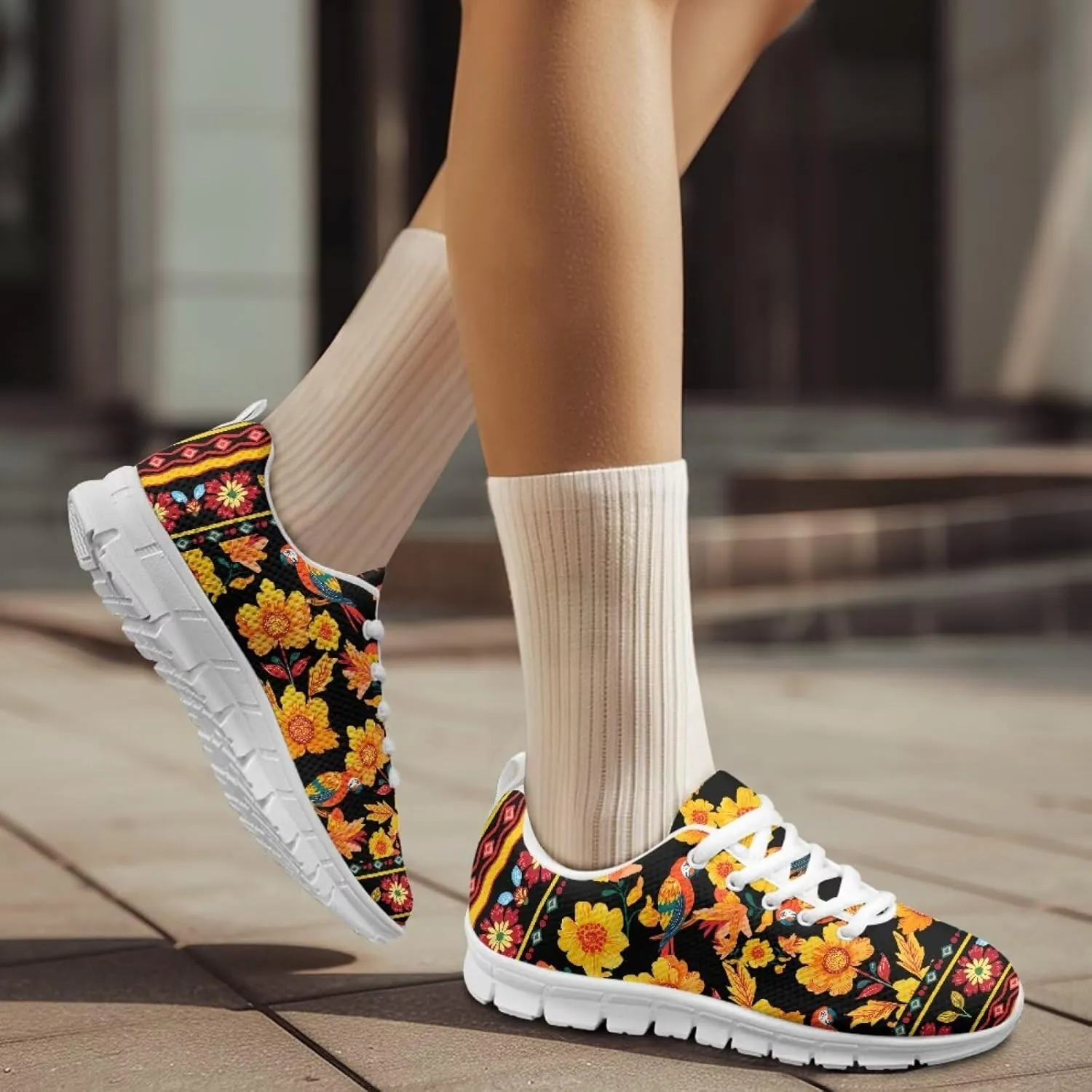 Forchrinse Mexico Splash Ink Sneakers Unisex National Walking Tennis Shoes for Women Men Festival Sneakers Lightweight