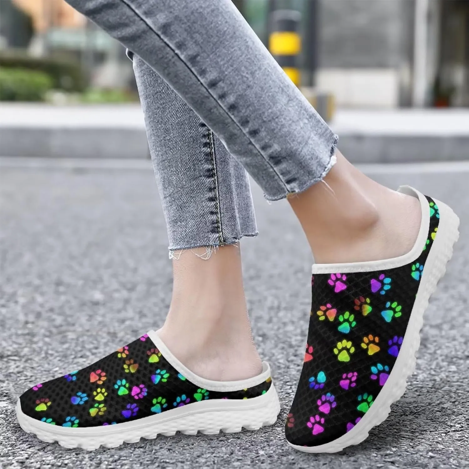 Forchrinse Women's Mules & Clogs Soft Mesh Slip on Walking Sneakers Lightweight Work Nursing Shoes US-5.5-13