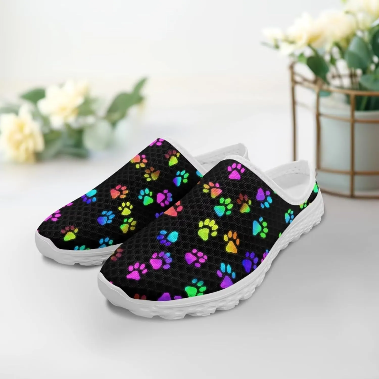 Forchrinse Women's Mules & Clogs Soft Mesh Slip on Walking Sneakers Lightweight Work Nursing Shoes US-5.5-13