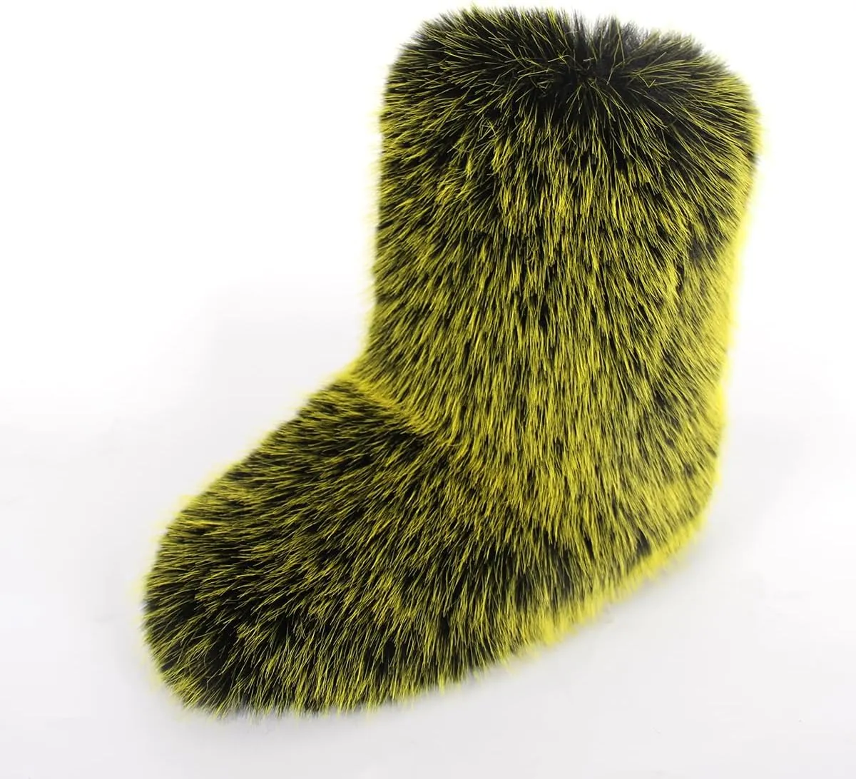 Furry Faux Fur Boots Women's Winter Shoes Woman Fluffy Warm Snow Boots Mid-Calf Comfortable Outdoor Flat