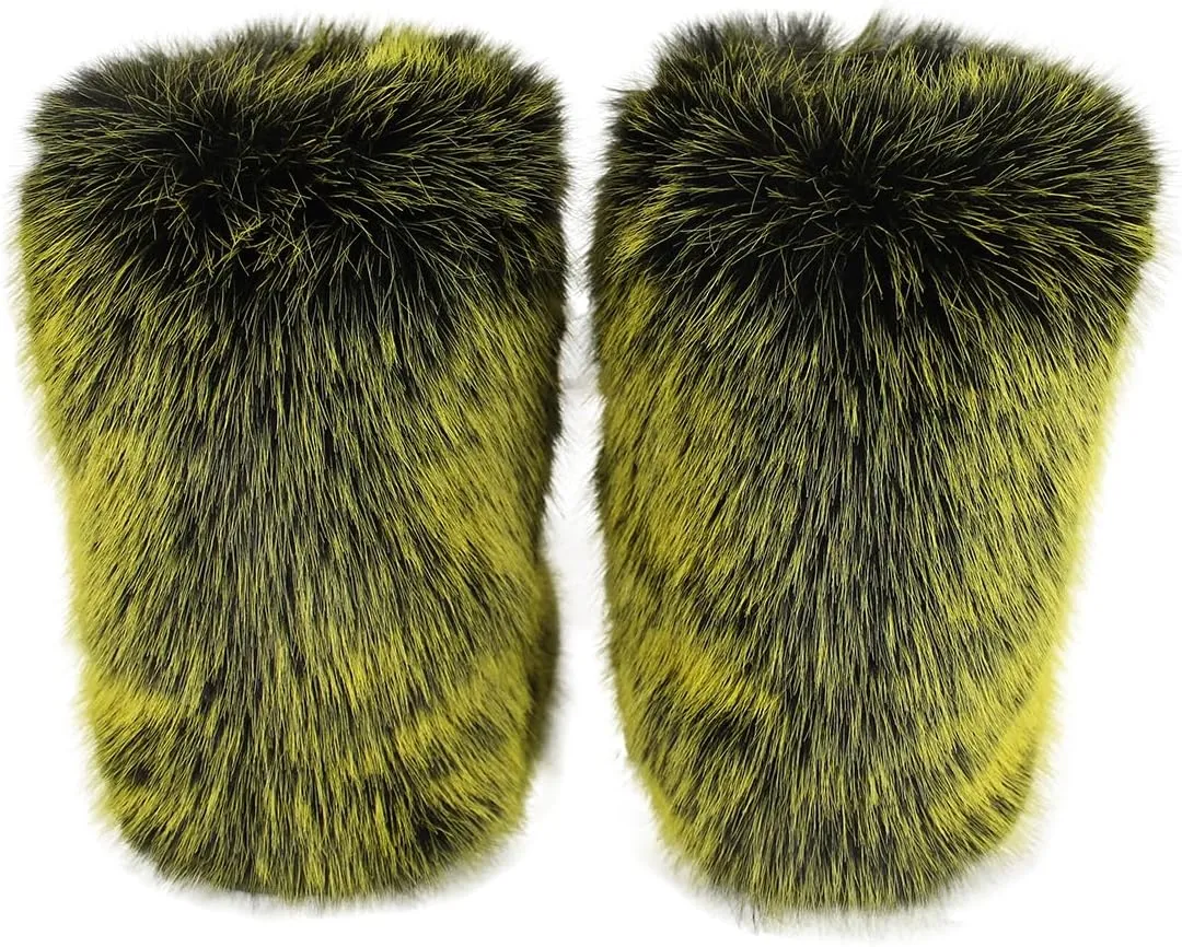 Furry Faux Fur Boots Women's Winter Shoes Woman Fluffy Warm Snow Boots Mid-Calf Comfortable Outdoor Flat