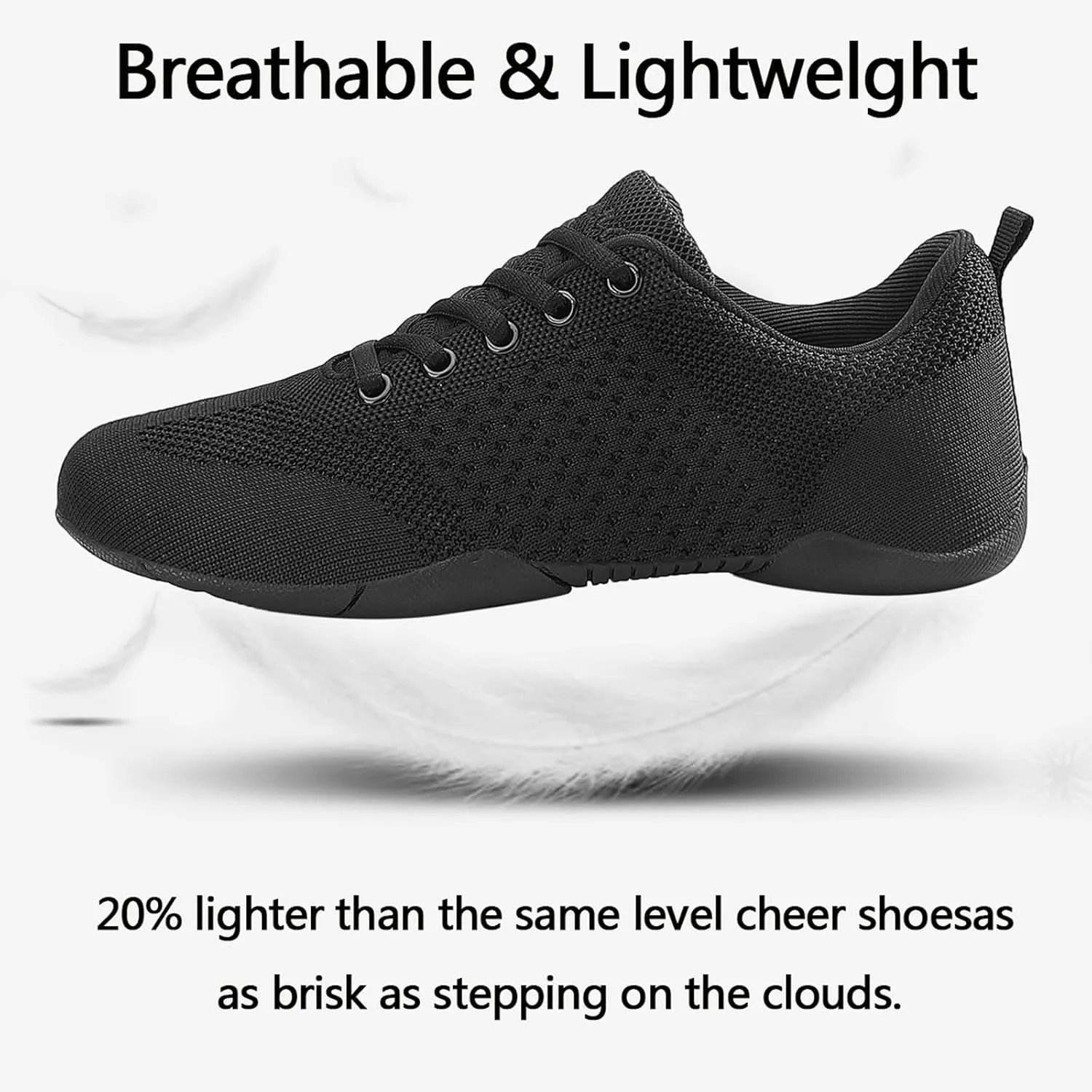Girls Cheer Shoes White Youth Cheerleading Shoes Dance Athletic Training Breathable Dancing Lightweight Competition Comfortable Sport Sneakers Little Kid Size 12 to Women 11.5