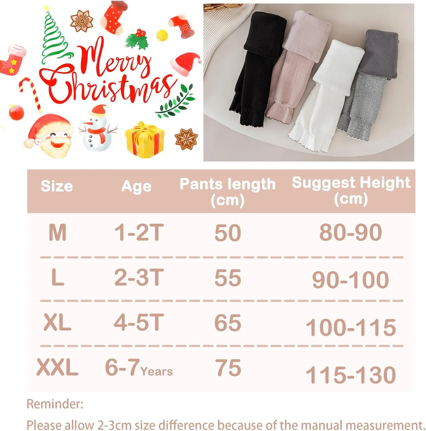 Girls Fleece Lined Leggings Pants Thick Warm Winter Toddler Girls Leggings with Cute Ruffles Tights