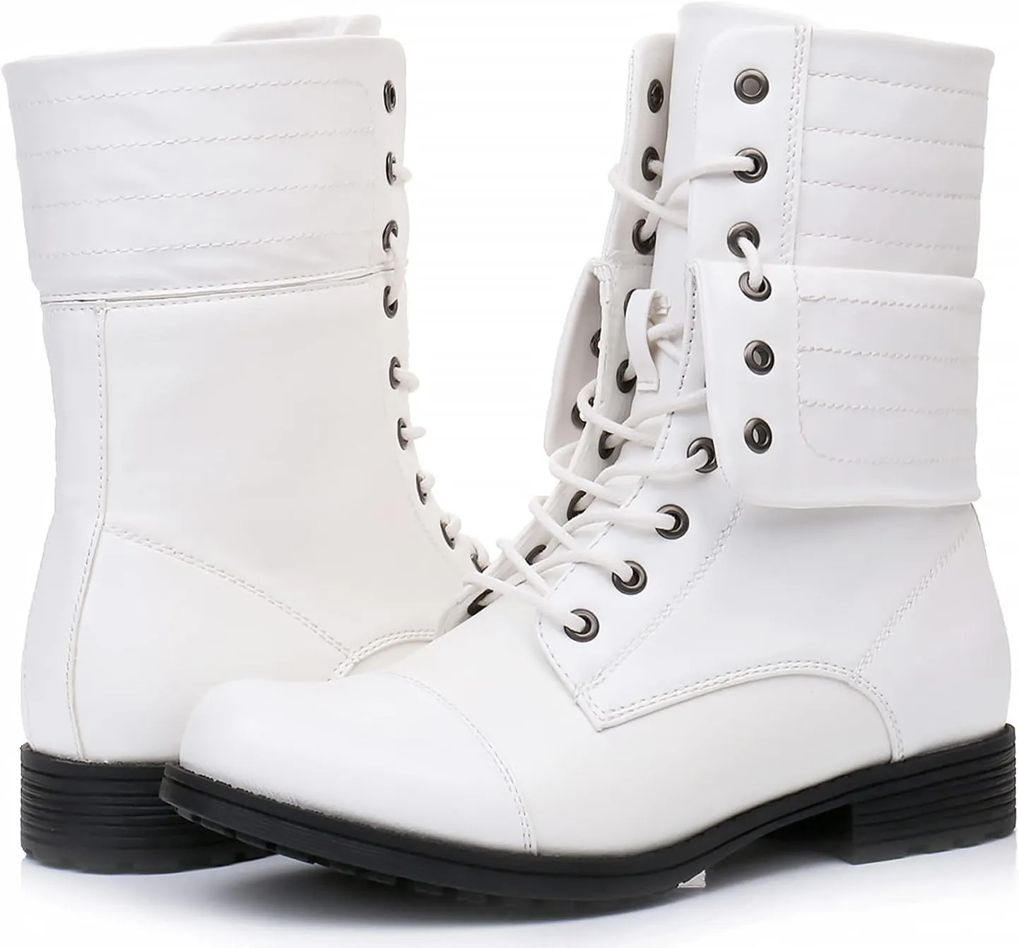 GLOBALWIN Women's Fashion Low Heels Lace Up Ankle Boots