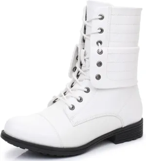 GLOBALWIN Women's Fashion Low Heels Lace Up Ankle Boots