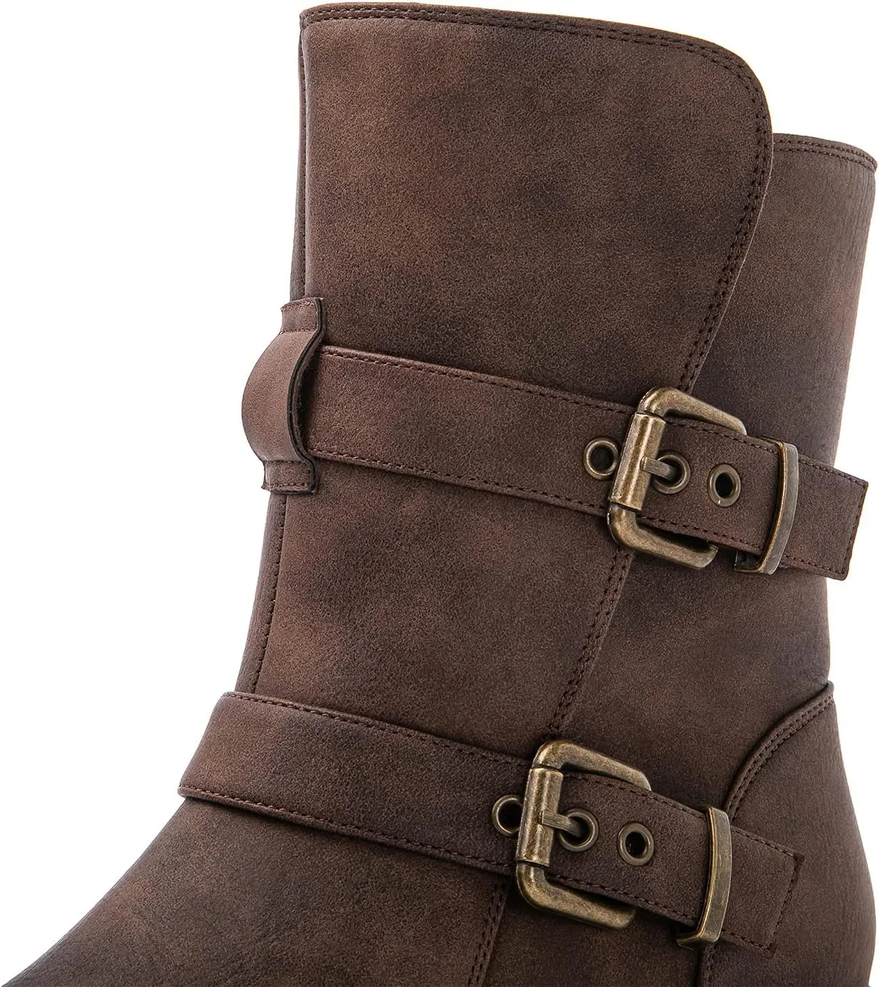 GLOBALWIN Women's Fur Booties Fashion Combat Ankle Boots For Women