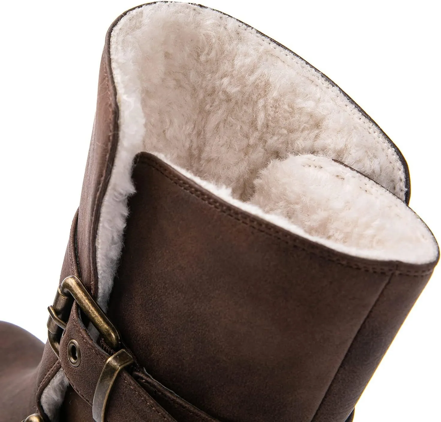 GLOBALWIN Women's Fur Booties Fashion Combat Ankle Boots For Women