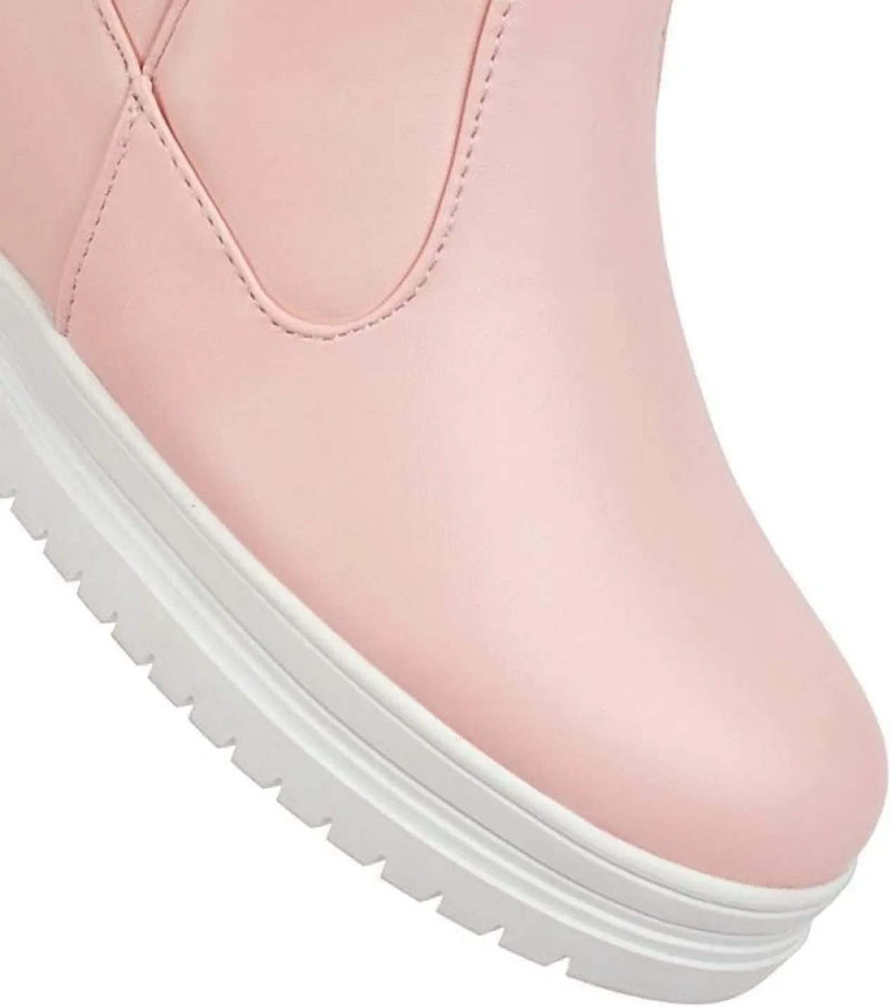 GUNIYIFS Winter Snow Boots for Women Waterproof Knee High Boots Women Wide Calf Platform Lace Up Fur Lined Warm Pink Boots