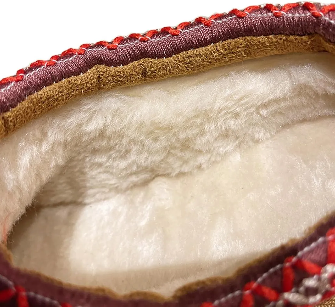 Harssidanzar Slippers For Women,Winter Fleece Lined Boots Anti-Slip Snow Platform Slippers Winter House Shoes Indoor and Outdoor KL507US