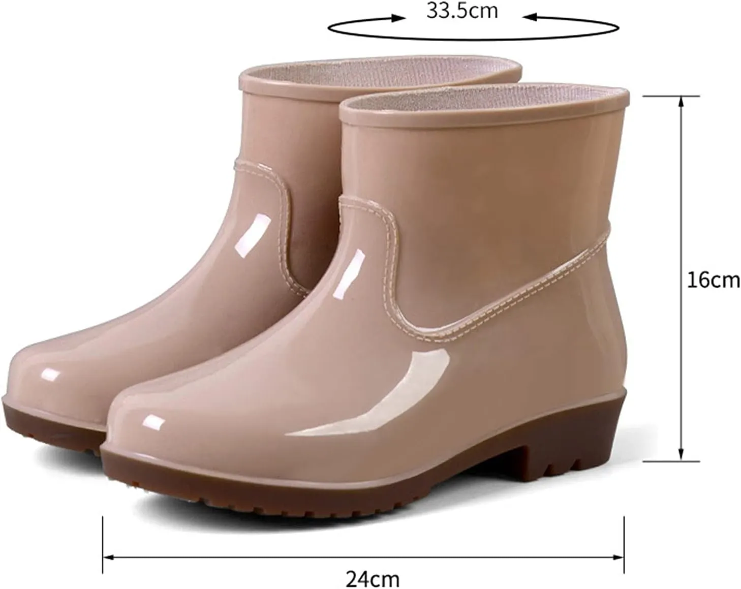 Hbeylia Women's Short Rain Boots Rubber Waterproof Garden Shoes Anti-Slipping Rainboots Ankle Booties Rain Footwear Outdoor Work Shoes For Yard Gardening Muck Mud Working Camping Lawn Care