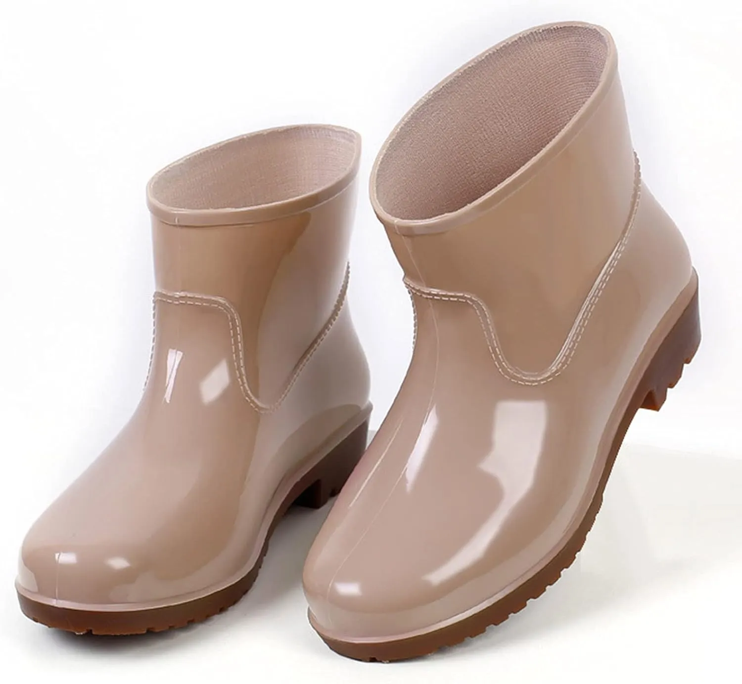 Hbeylia Women's Short Rain Boots Rubber Waterproof Garden Shoes Anti-Slipping Rainboots Ankle Booties Rain Footwear Outdoor Work Shoes For Yard Gardening Muck Mud Working Camping Lawn Care