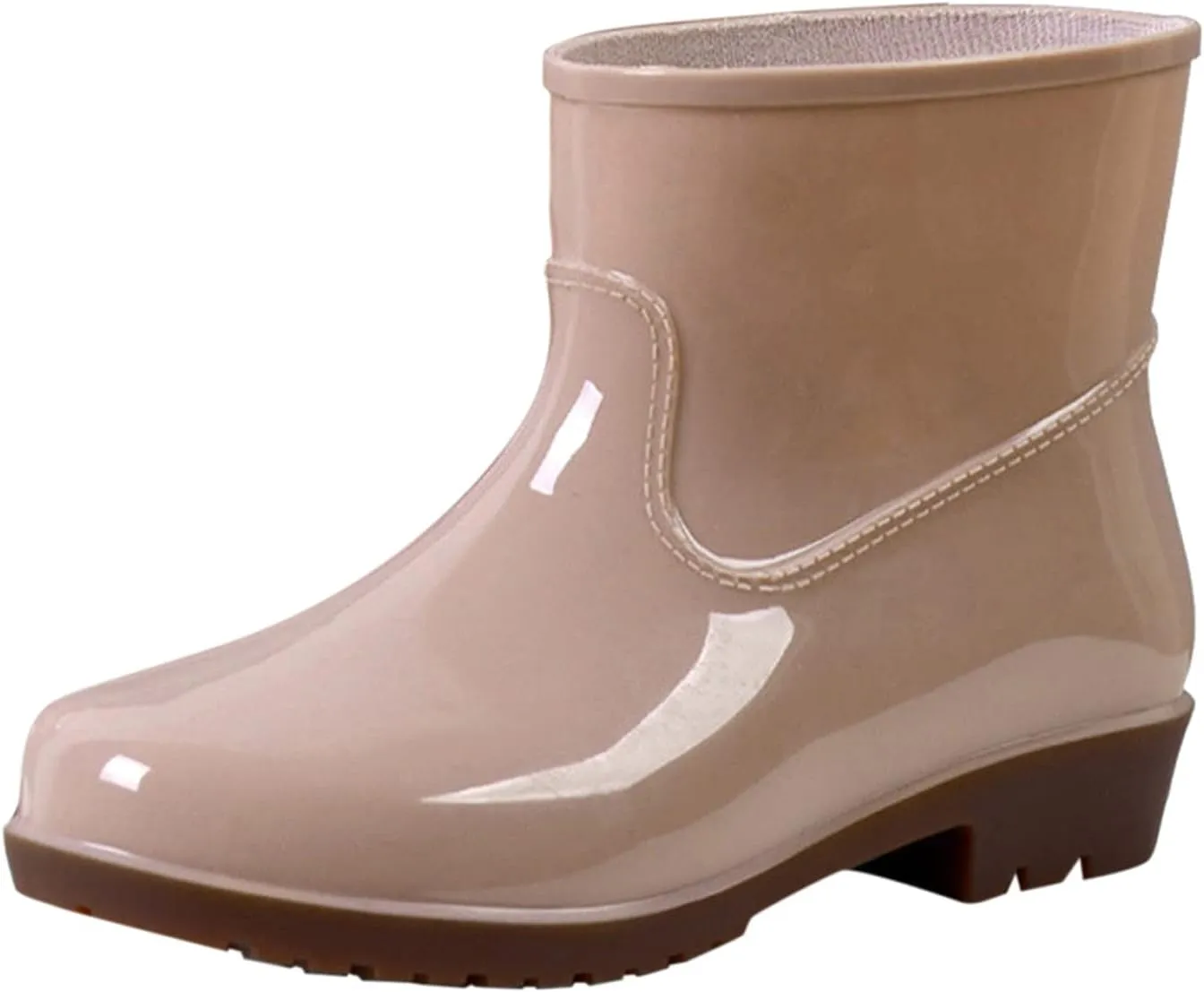 Hbeylia Women's Short Rain Boots Rubber Waterproof Garden Shoes Anti-Slipping Rainboots Ankle Booties Rain Footwear Outdoor Work Shoes For Yard Gardening Muck Mud Working Camping Lawn Care