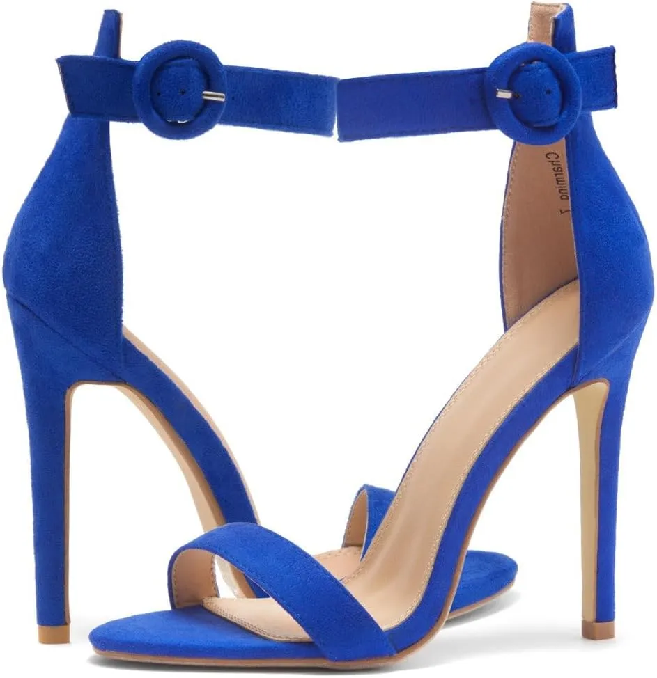 Herstyle Charming Women’s Heeled Dress Sandals Open Toe Ankle Strap High Stiletto Wedding Party Pump Shoes