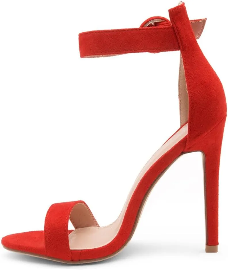Herstyle Charming Women’s Heeled Dress Sandals Open Toe Ankle Strap High Stiletto Wedding Party Pump Shoes