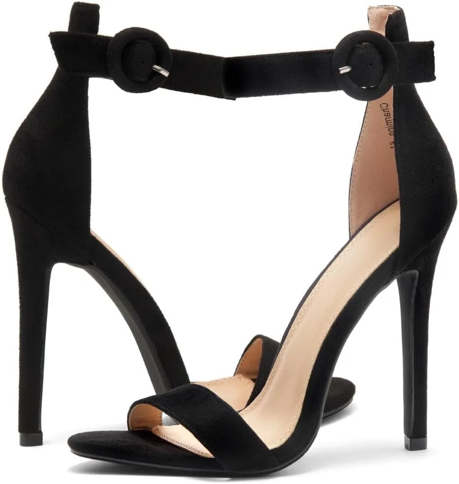 Herstyle Charming Women’s Heeled Dress Sandals Open Toe Ankle Strap High Stiletto Wedding Party Pump Shoes