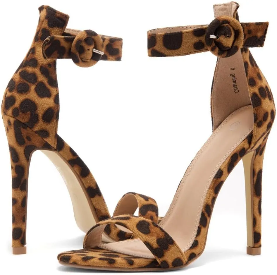 Herstyle Charming Women’s Heeled Dress Sandals Open Toe Ankle Strap High Stiletto Wedding Party Pump Shoes