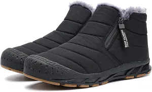 HiGropcore Womens Mens Winter Snow Boots Fully Fur Lined Slip On Ankle Booties Waterproof Thickening Fuzzy Snow Shoes