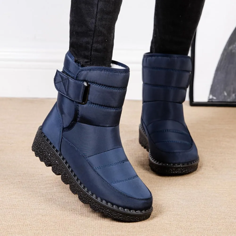HiGropcore Womens Mens Winter Snow Boots Fully Fur Lined Slip On Ankle Booties Waterproof Thickening Fuzzy Snow Shoes