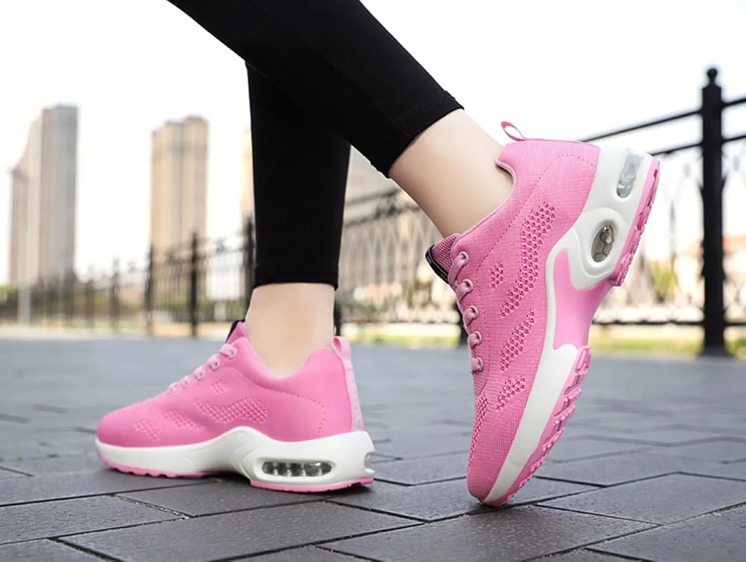 HINDOLA Womens Sneakers Air Cushion Running Shoes Lightweight Tennis Walking Shoes Mesh Breathable Sneakers Athletic Non Slip Shoes