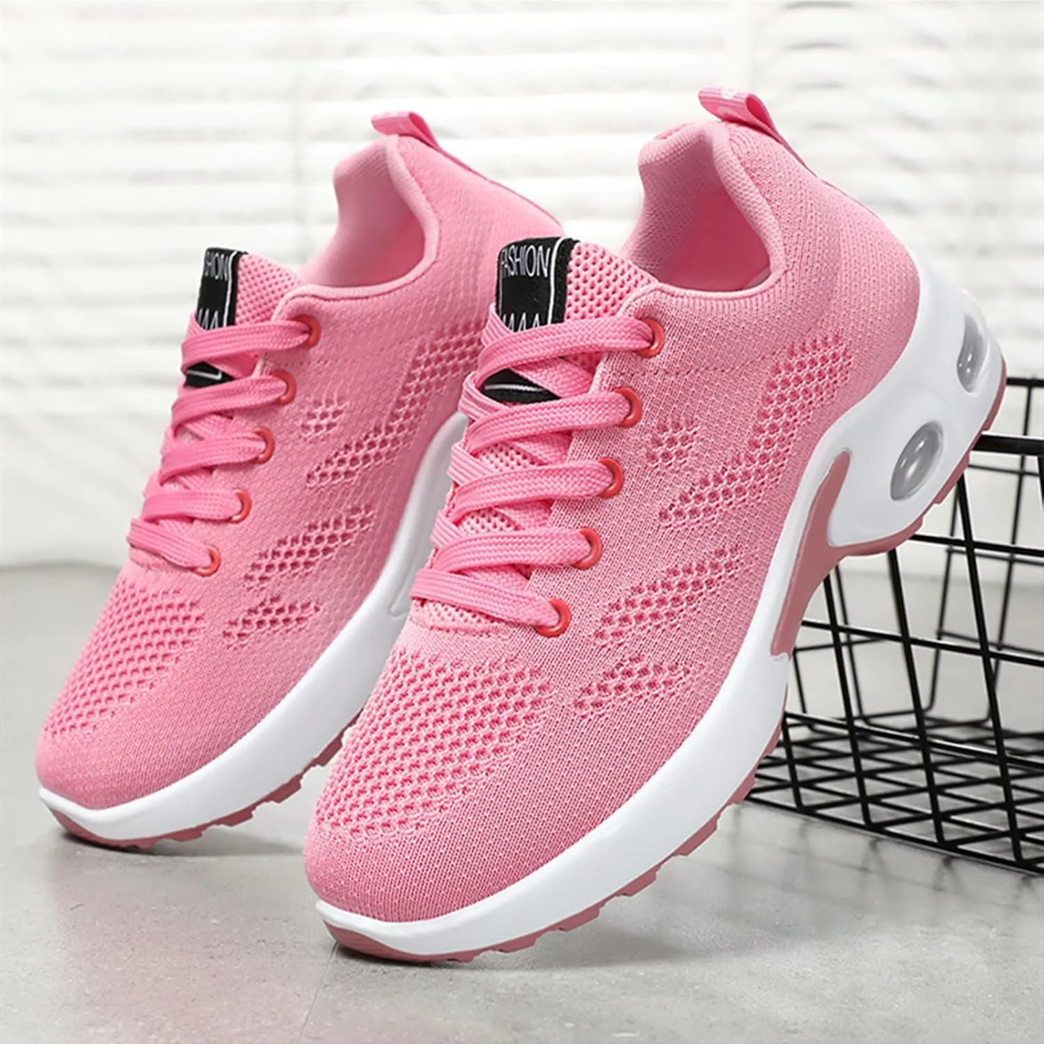 HINDOLA Womens Sneakers Air Cushion Running Shoes Lightweight Tennis Walking Shoes Mesh Breathable Sneakers Athletic Non Slip Shoes