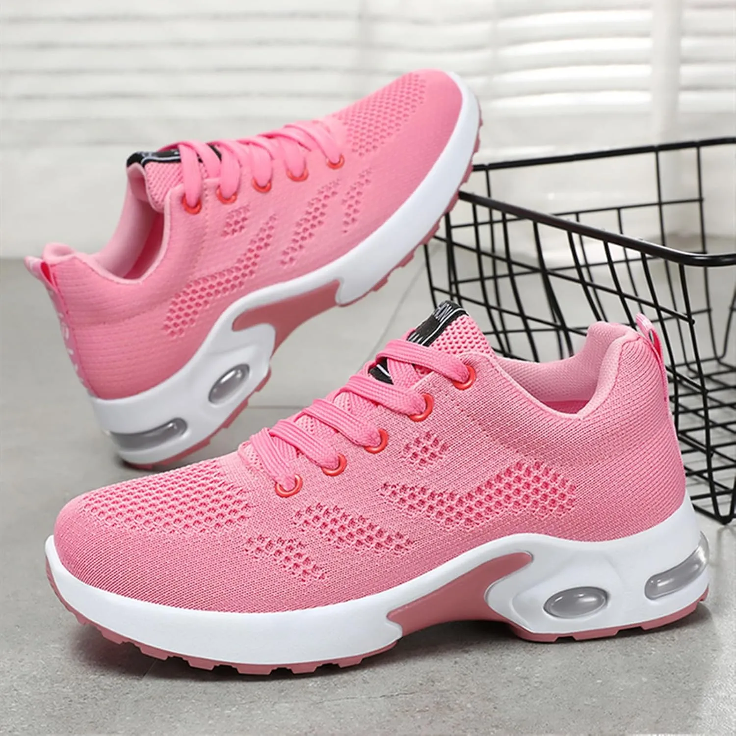 HINDOLA Womens Sneakers Air Cushion Running Shoes Lightweight Tennis Walking Shoes Mesh Breathable Sneakers Athletic Non Slip Shoes