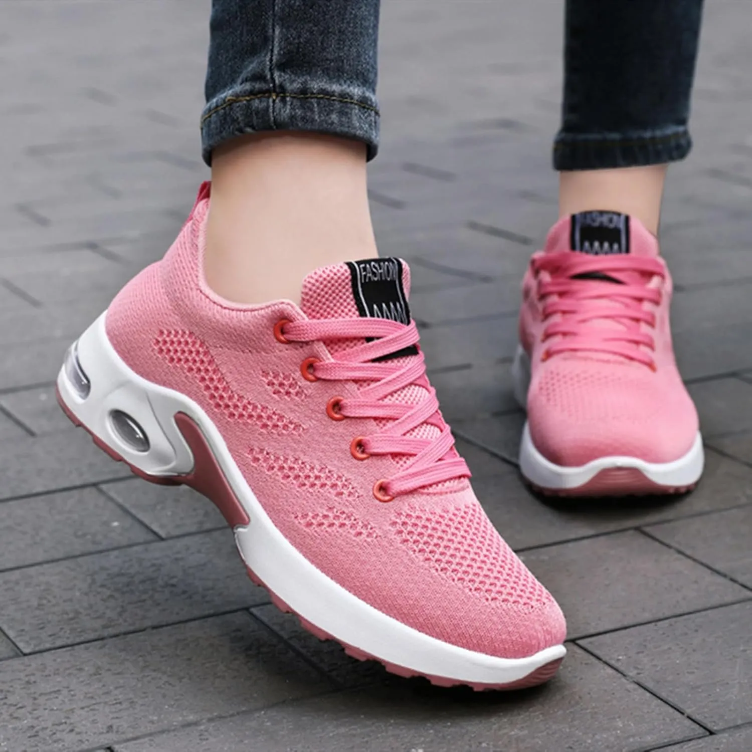 HINDOLA Womens Sneakers Air Cushion Running Shoes Lightweight Tennis Walking Shoes Mesh Breathable Sneakers Athletic Non Slip Shoes