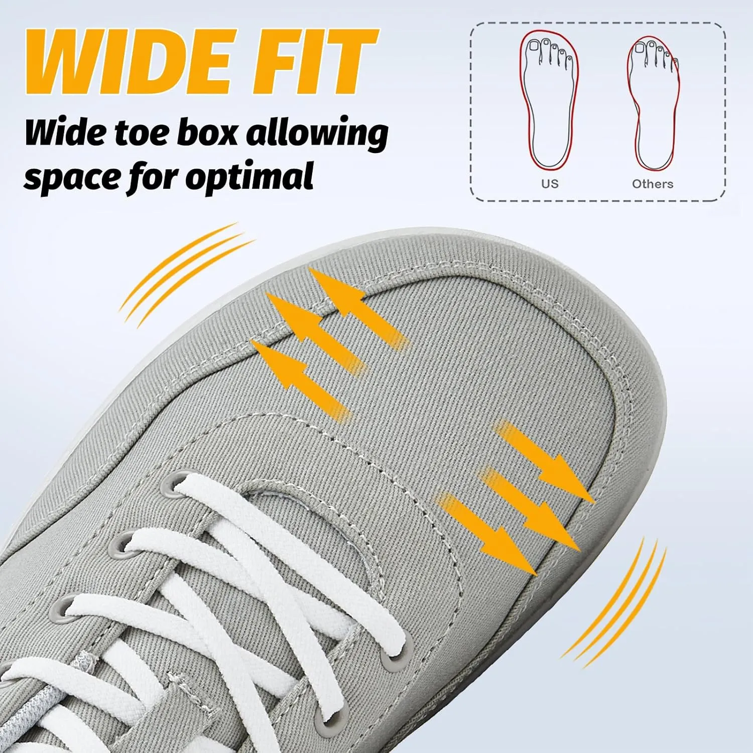 HOBIBEAR Womens Mens Hands Free Slip On Sneakers Comfort Wide Minimalist Barefoot Canvas Shoes
