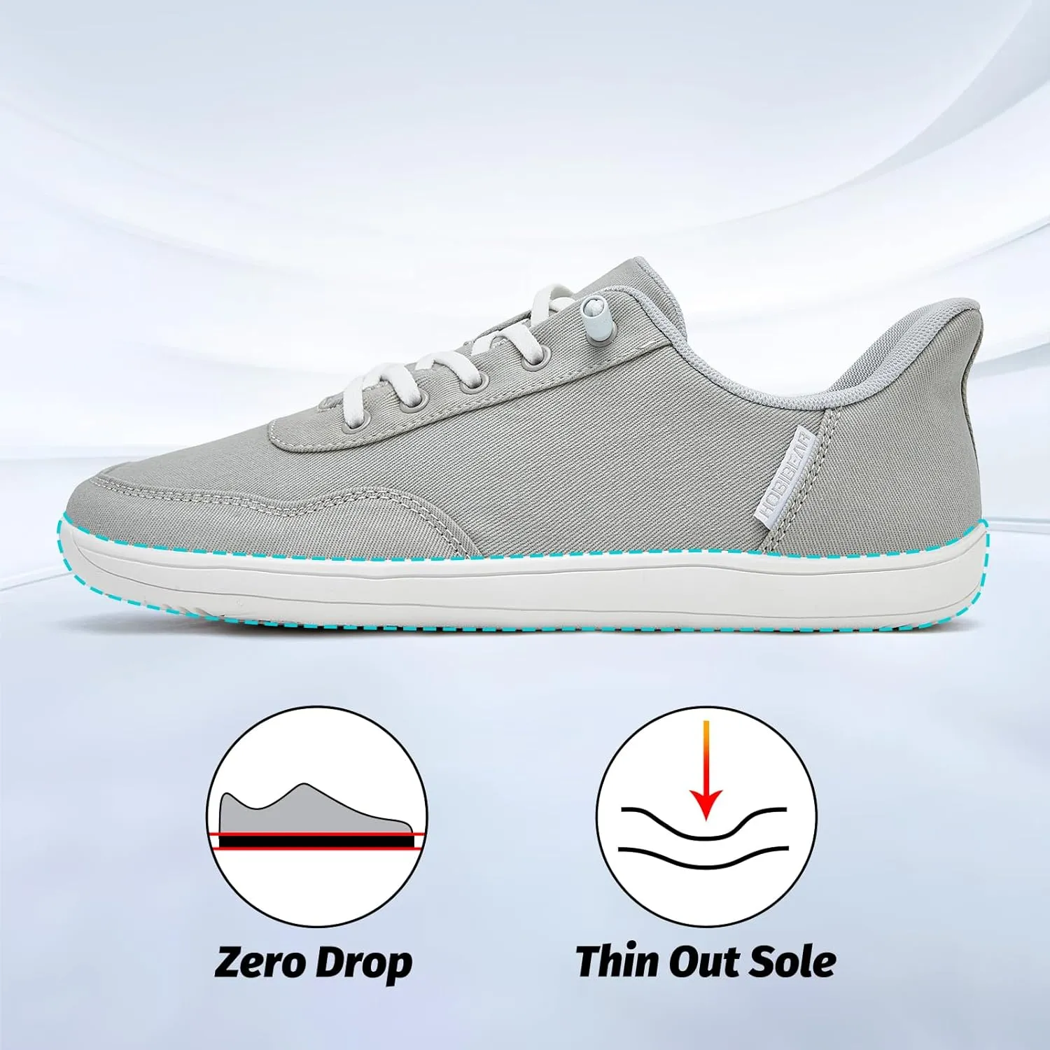 HOBIBEAR Womens Mens Hands Free Slip On Sneakers Comfort Wide Minimalist Barefoot Canvas Shoes