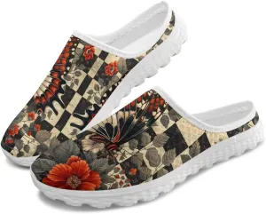 Howilath Womens Garden Shoes Clogs Soft Mules Non-Slip Garden Work Shoes with Arch Support EVA Flat Sandals for Casual