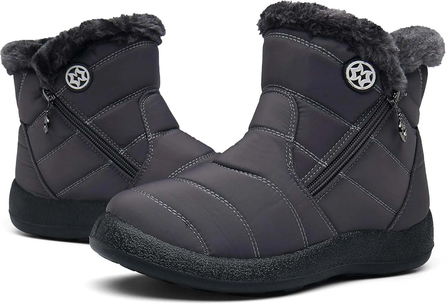Hsyooes Womens Warm Fur Lined Winter Snow Boots Waterproof Ankle Boots Outdoor Booties Comfortable Shoes for Women