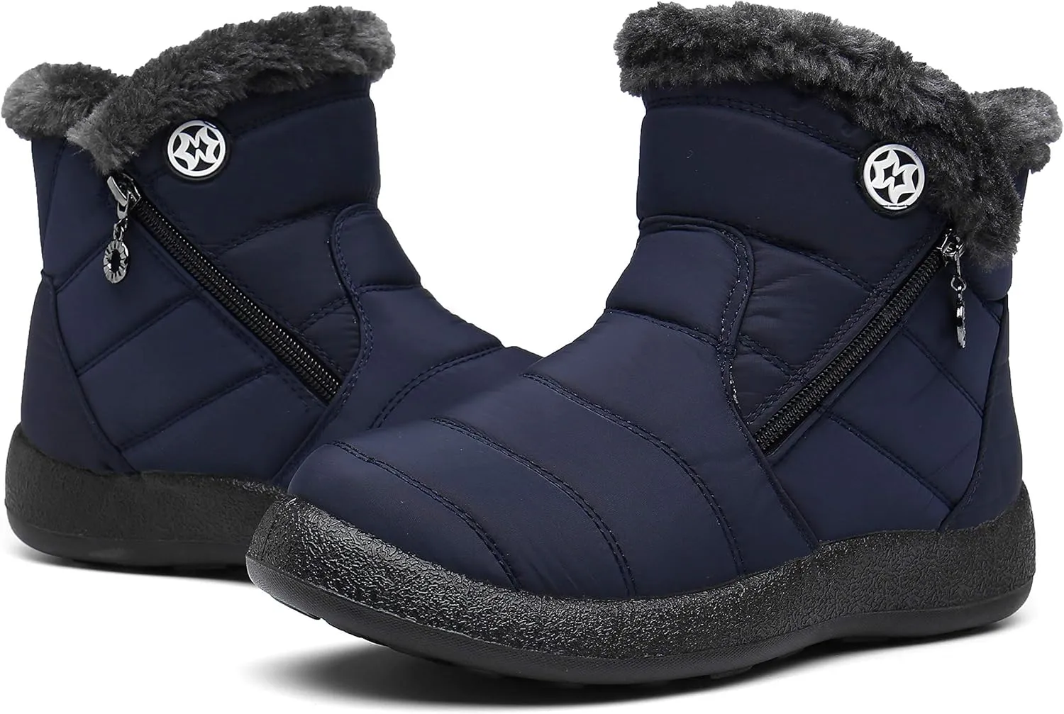 Hsyooes Womens Warm Fur Lined Winter Snow Boots Waterproof Ankle Boots Outdoor Booties Comfortable Shoes for Women