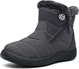 Hsyooes Womens Warm Fur Lined Winter Snow Boots Waterproof Ankle Boots Outdoor Booties Comfortable Shoes for Women