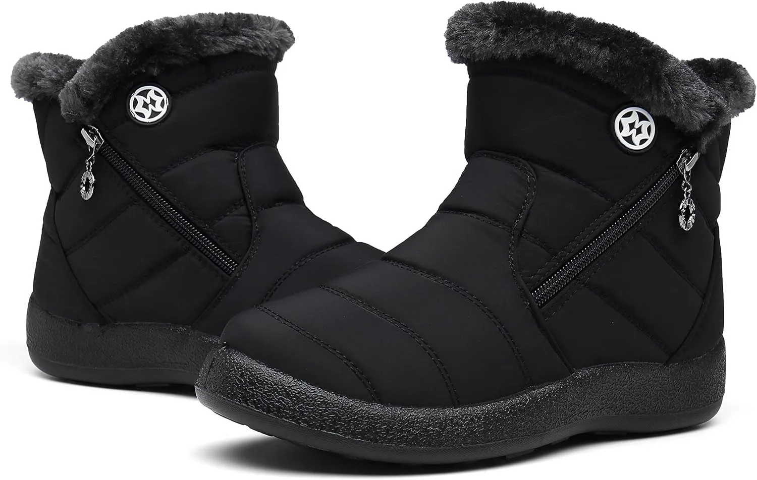 Hsyooes Womens Warm Fur Lined Winter Snow Boots Waterproof Ankle Boots Outdoor Booties Comfortable Shoes for Women